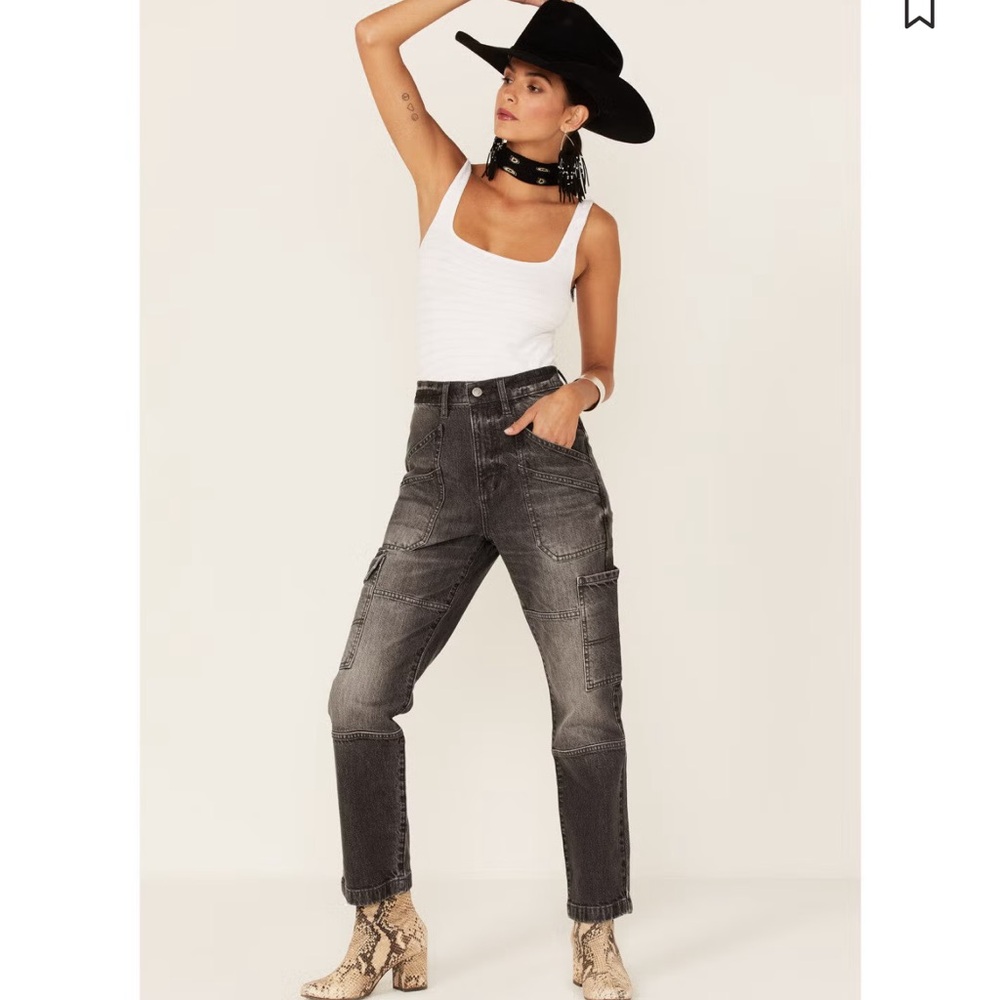 Daze Denim Straight Leg Cargo Jeans Size 29 Western Cowgirl